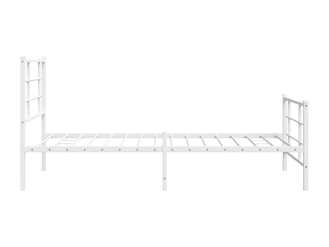 Estrutura de cama com cabeceira e pés 100x190 cm metal branco