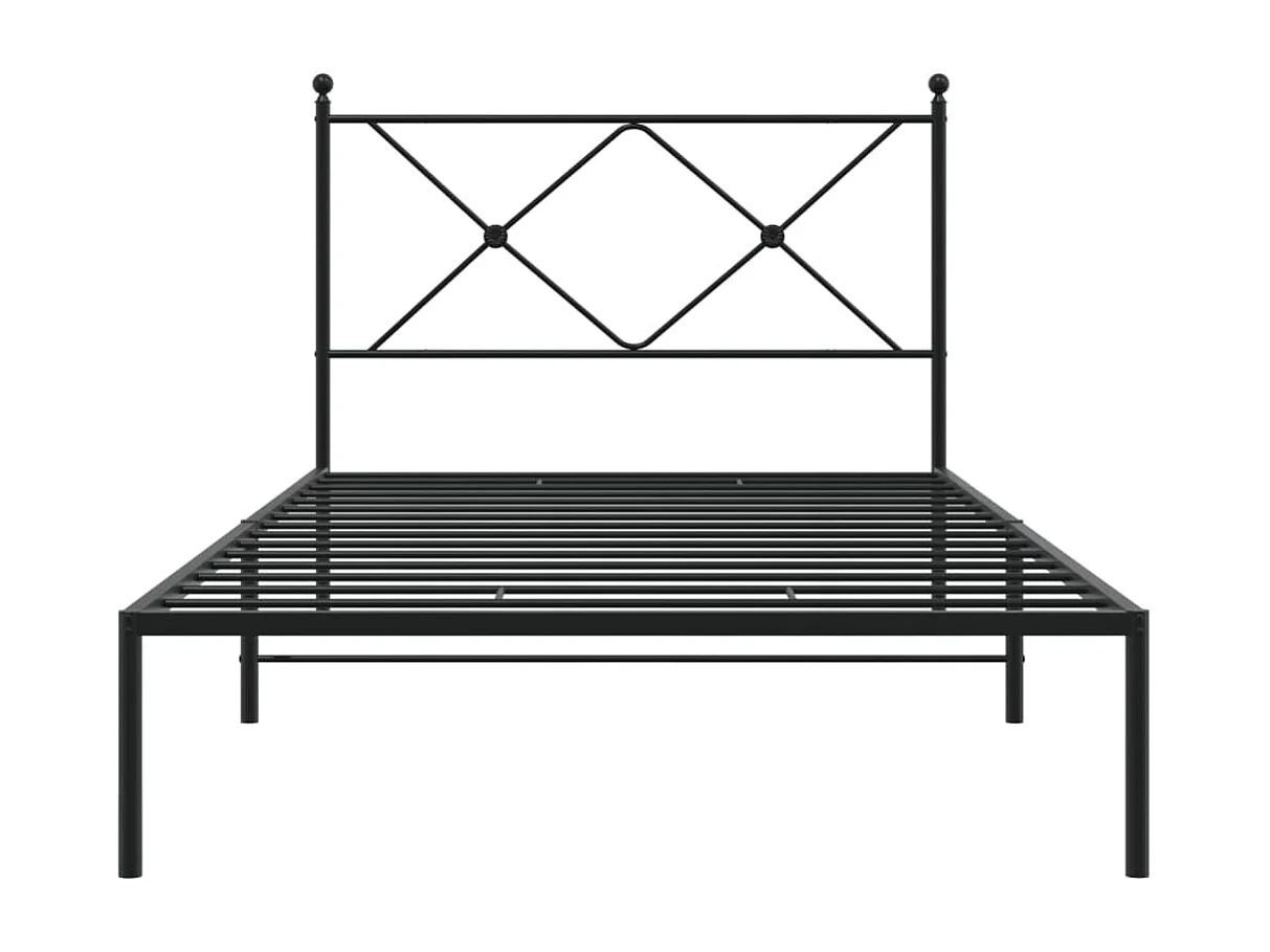 Bettgestell mit Kopfteil Metall Schwarz 100x200 cm