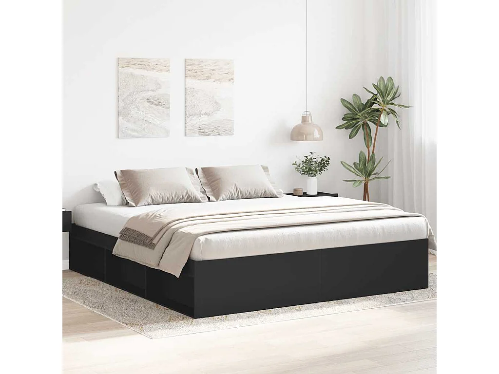 Estrutura de cama super king size 180x200 cm preto