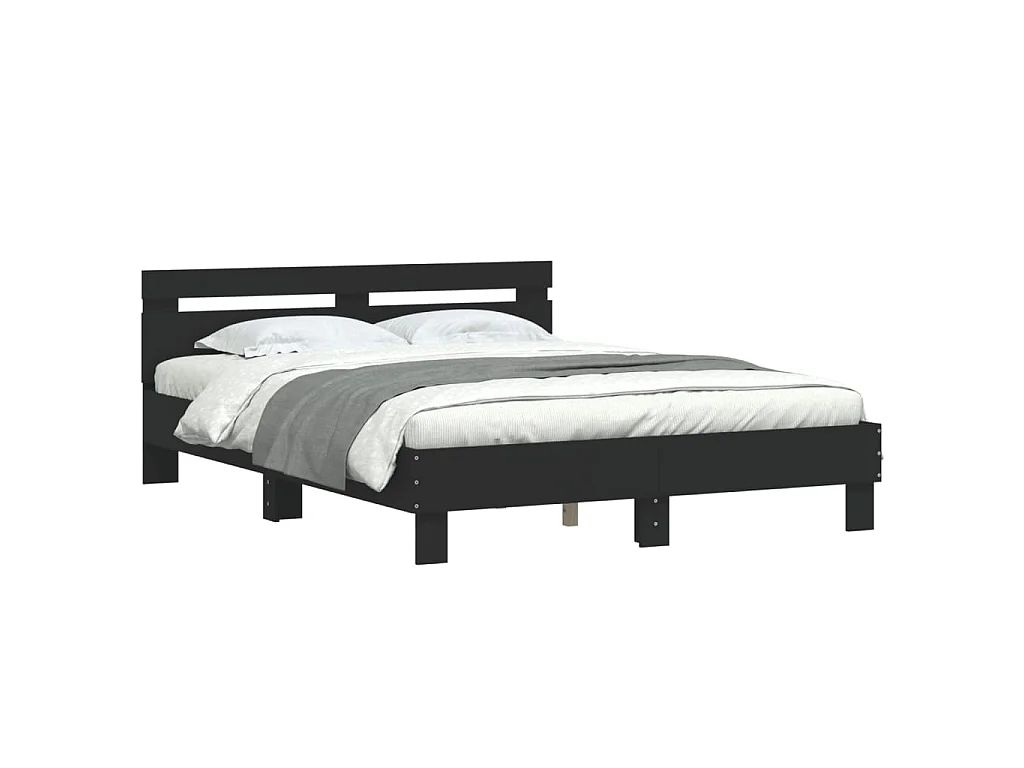 Cadre de lit sans matelas noir 140x200 cm