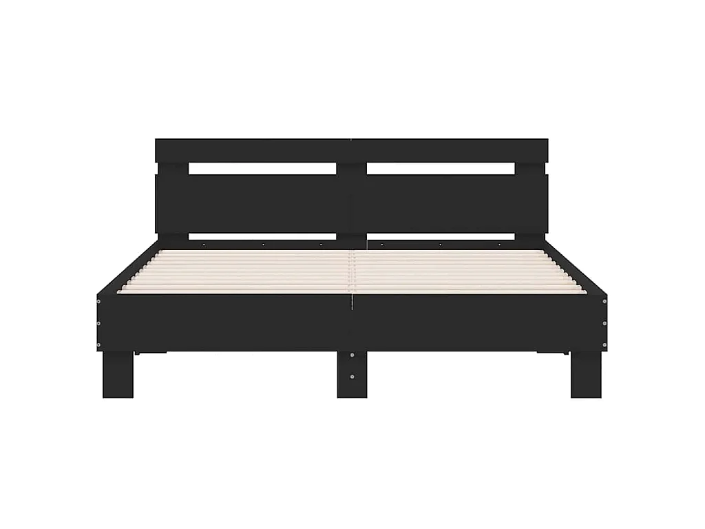 Cadre de lit sans matelas noir 140x200 cm
