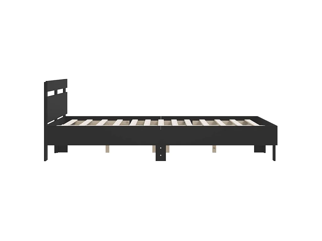 Cadre de lit sans matelas noir 140x200 cm