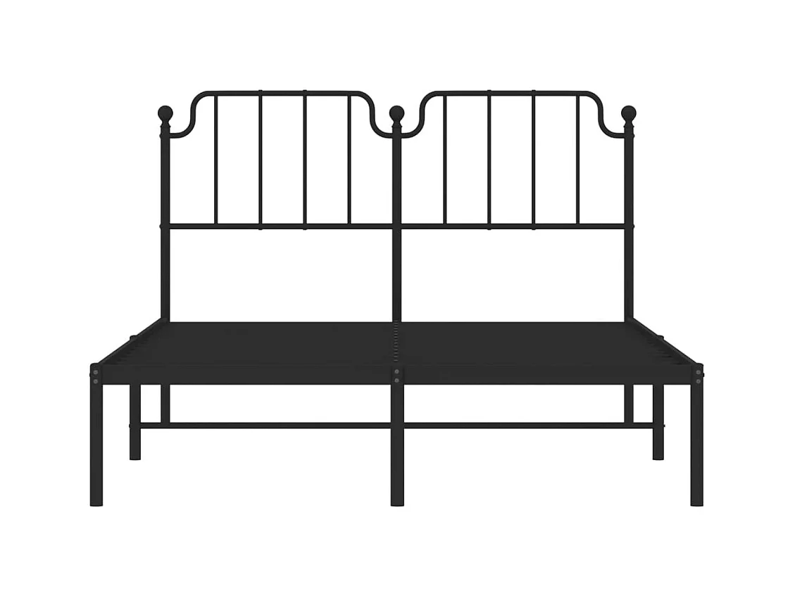 Bettgestell mit Kopfteil Metall Schwarz 140x190 cm