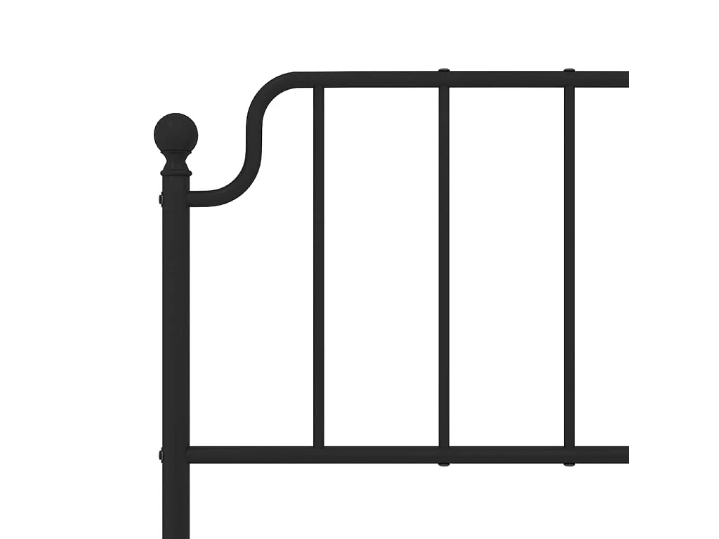 Cadre de lit métal sans matelas avec tête de lit noir 140x190cm