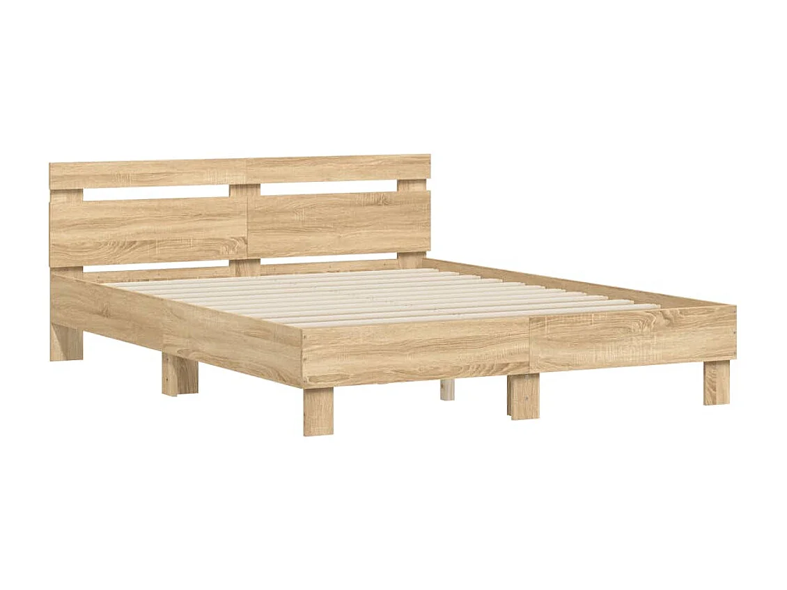 Bettgestell mit Kopfteil Sonoma-Eiche 140x200 cm Holzwerkstoff