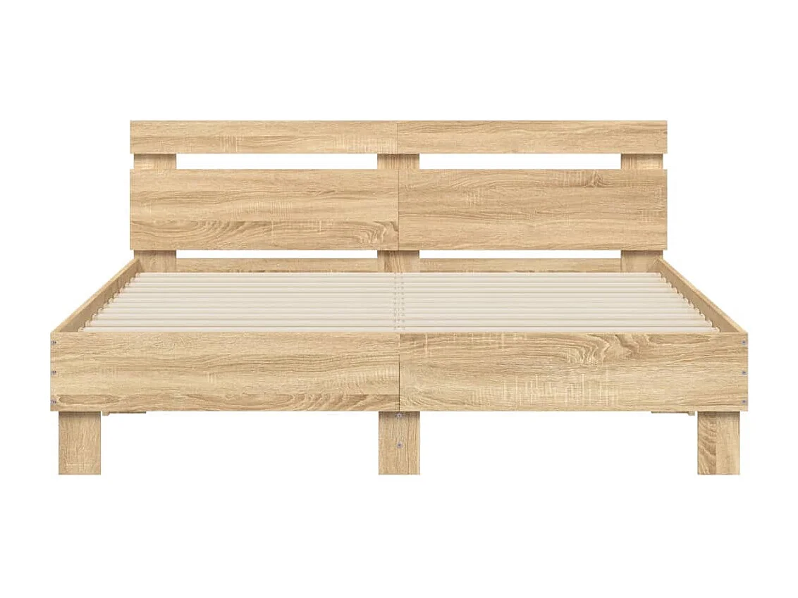 Bettgestell mit Kopfteil Sonoma-Eiche 140x200 cm Holzwerkstoff