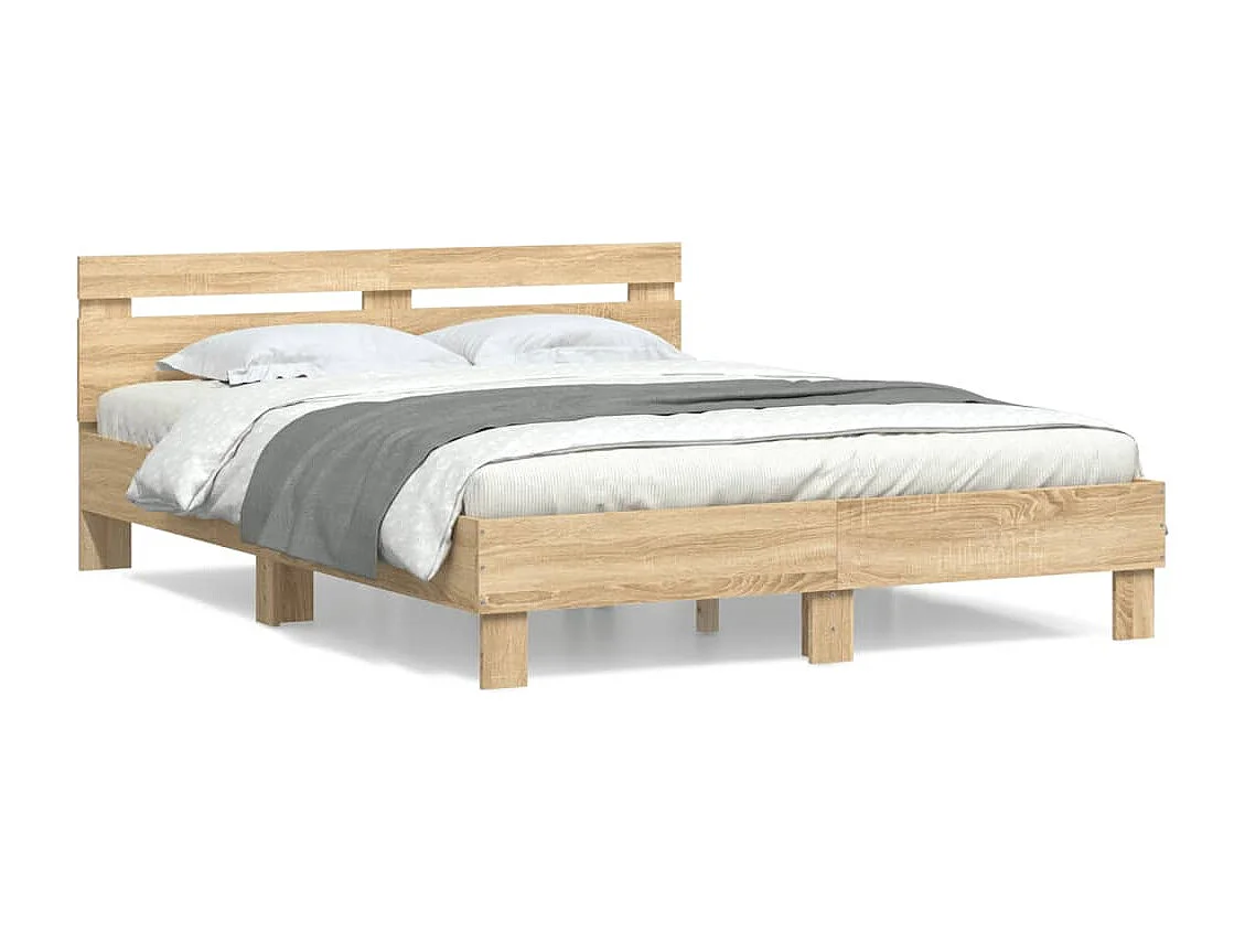 Cadre de lit sans matelas chêne sonoma 140x200 cm