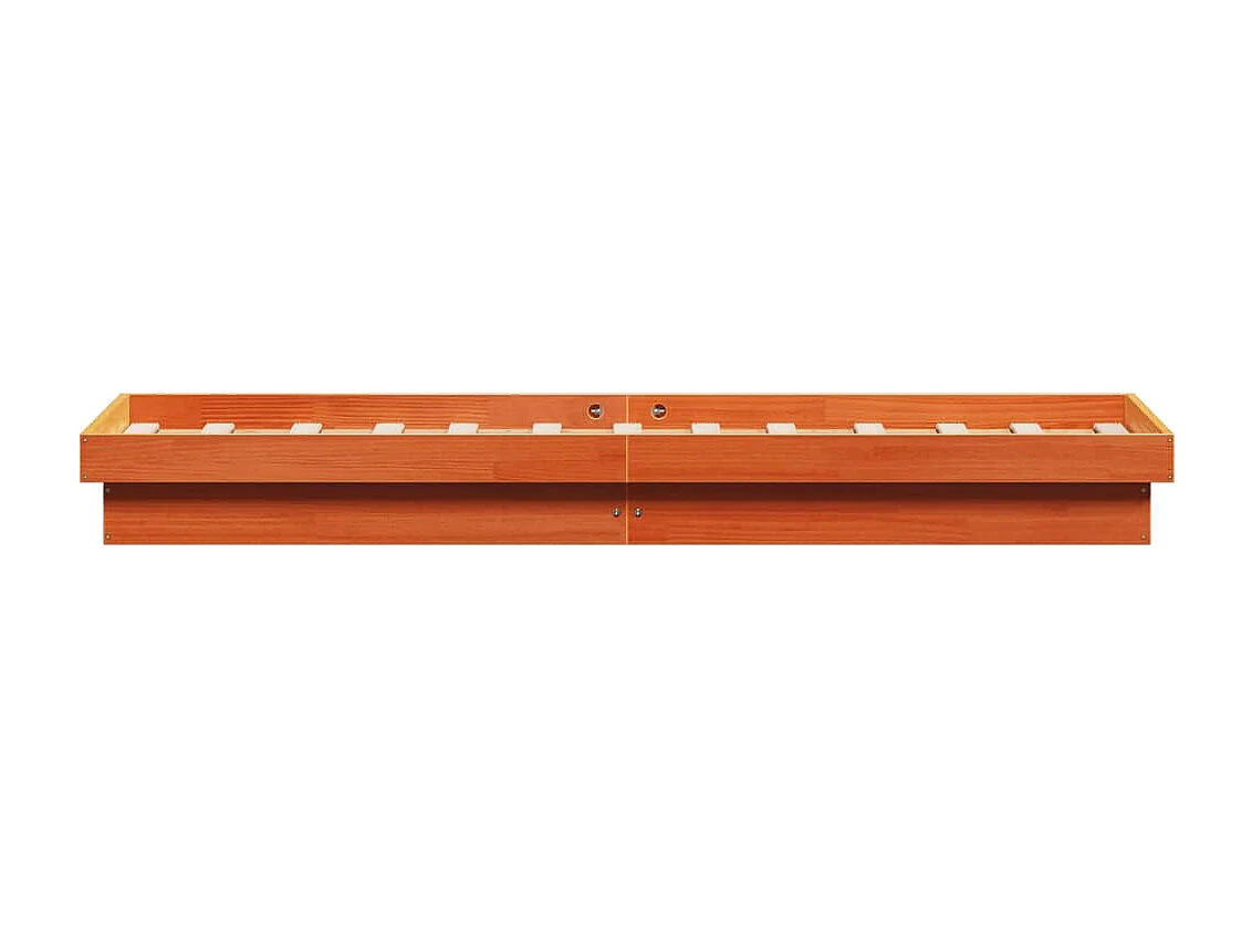 Bedframe met LED massief grenenhout wasbruin 90x200 cm