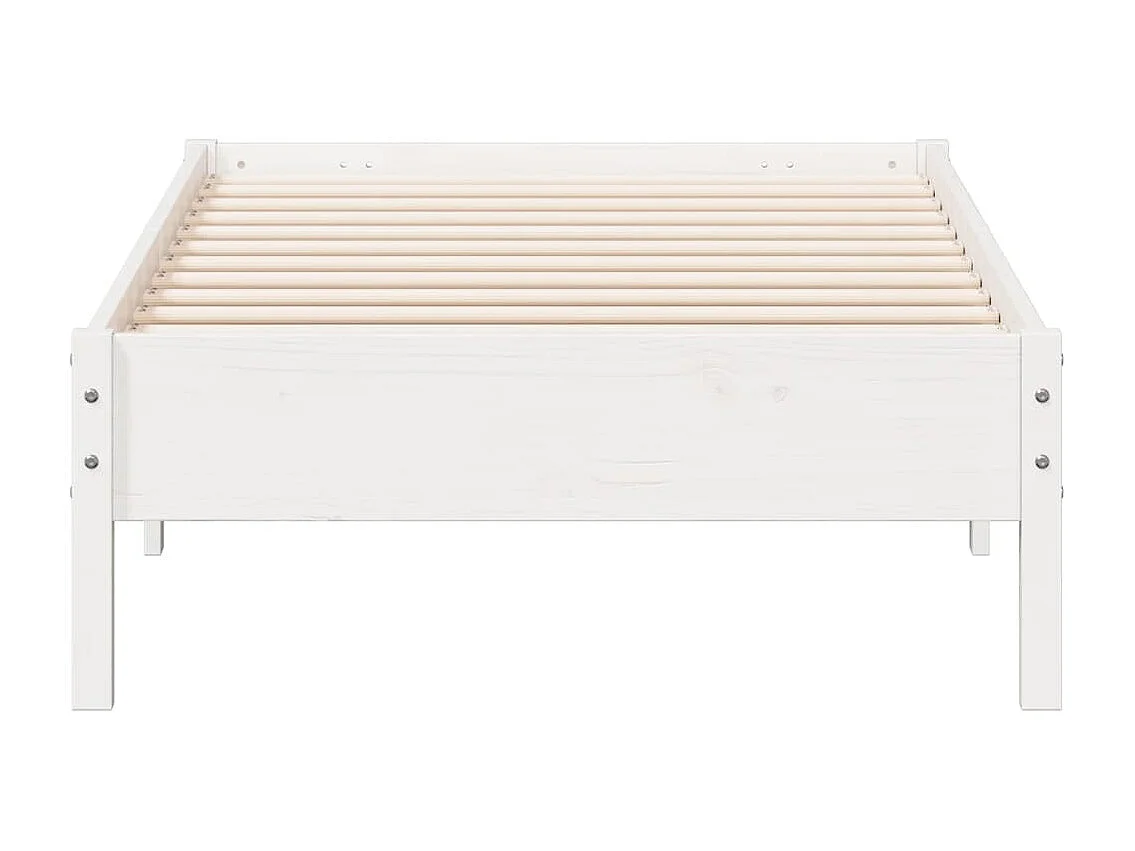 Cadre de lit sans matelas blanc 75x190 cm bois de pin massif