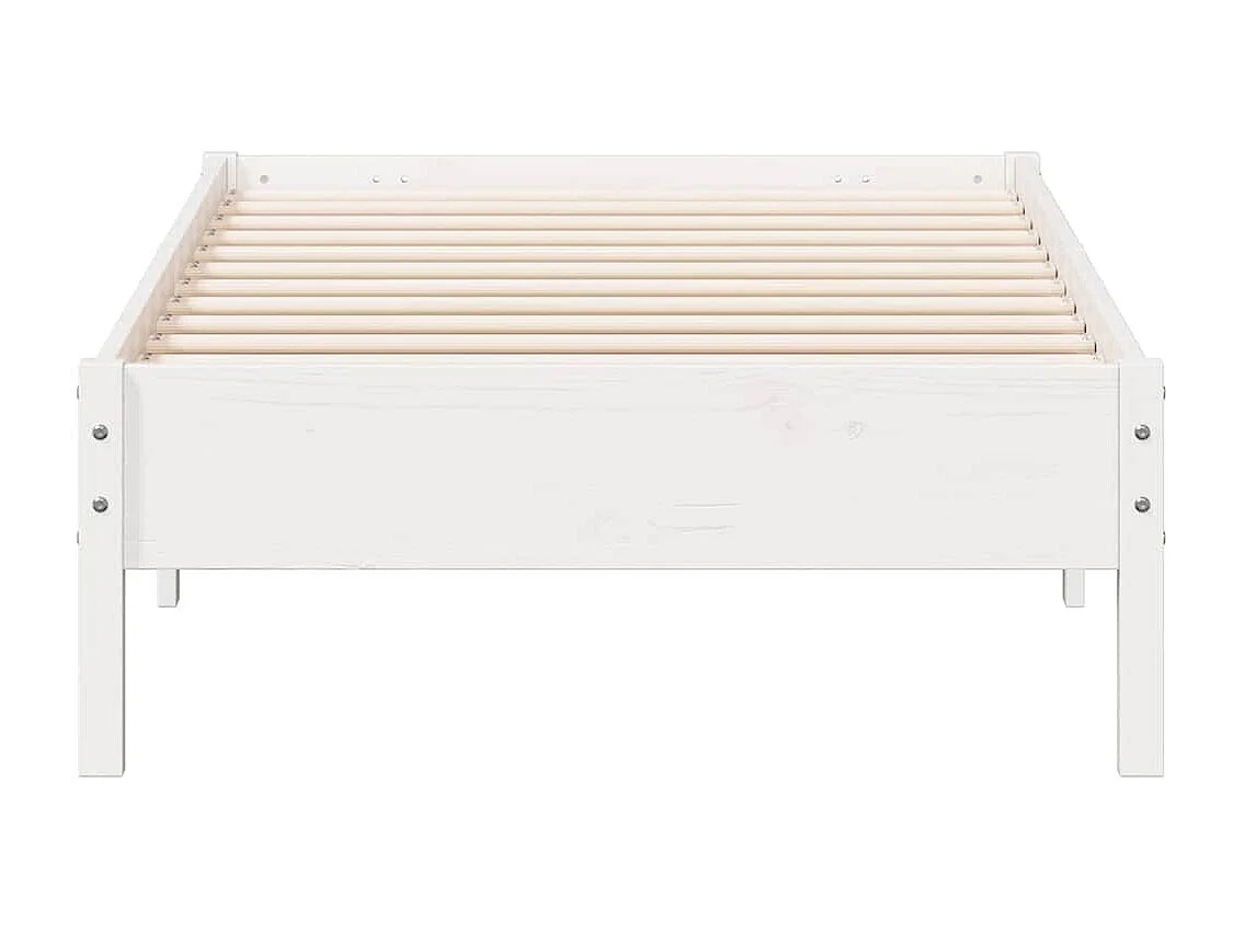 Cadre de lit sans matelas blanc 75x190 cm bois de pin massif