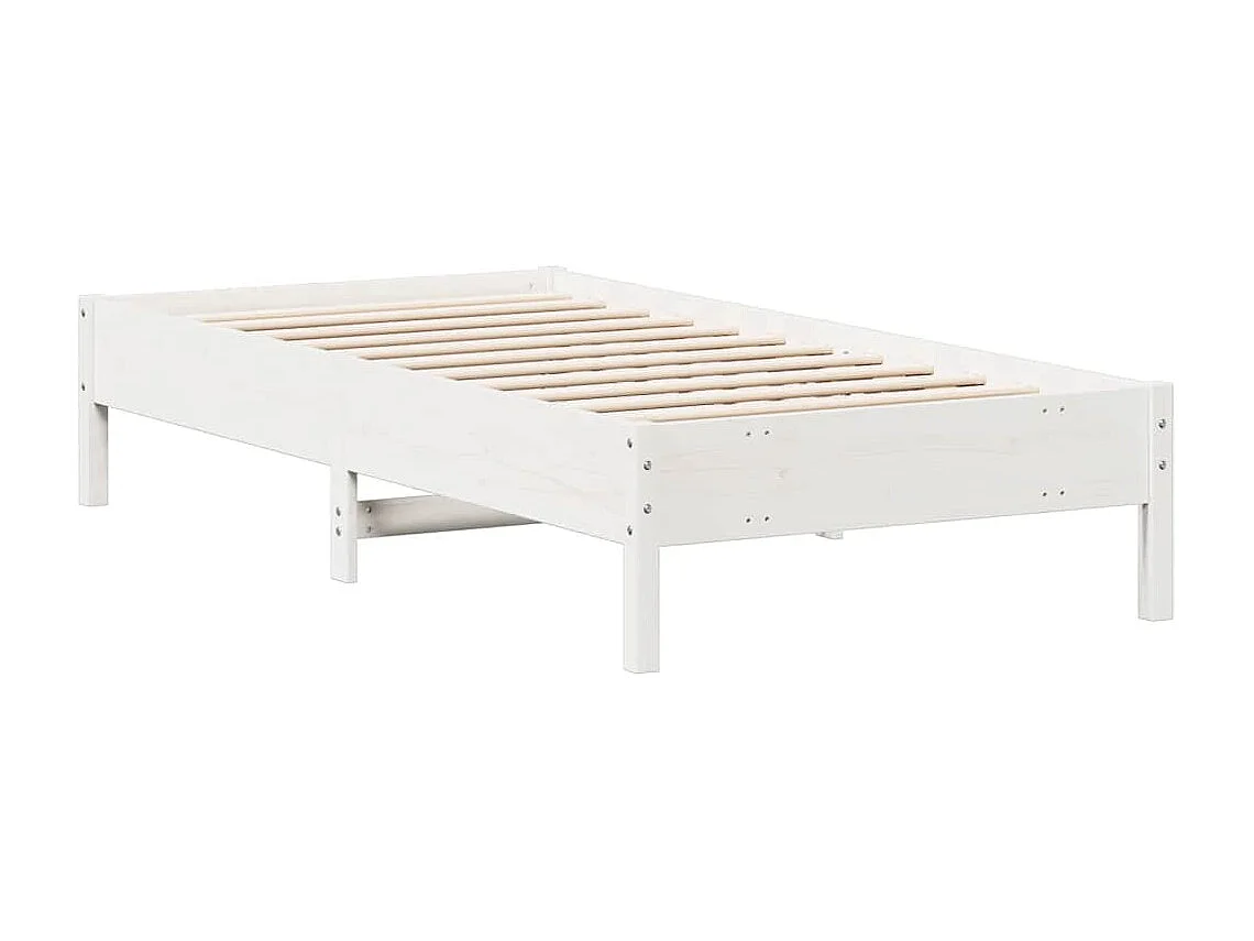 Cadre de lit sans matelas blanc 75x190 cm bois de pin massif