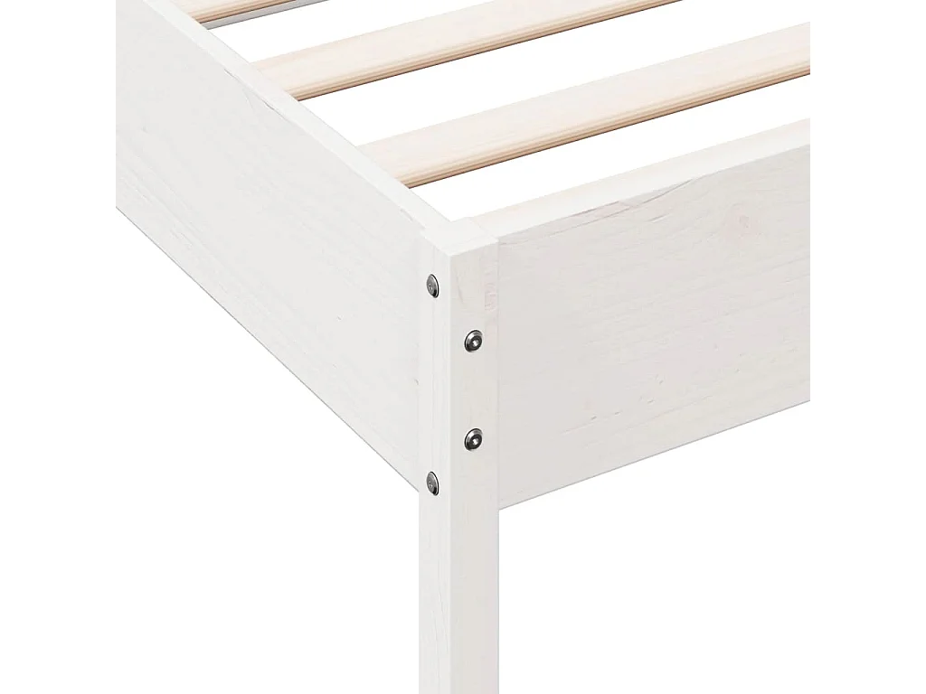 Cadre de lit sans matelas blanc 75x190 cm bois de pin massif