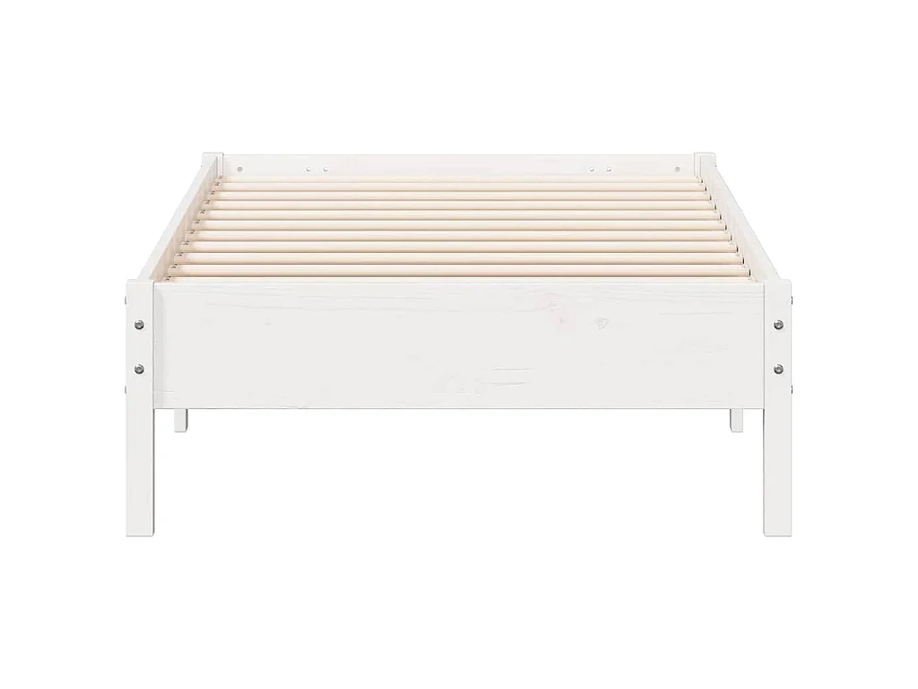 Bedframe zonder matras massief grenenhout wit 75x190 cm