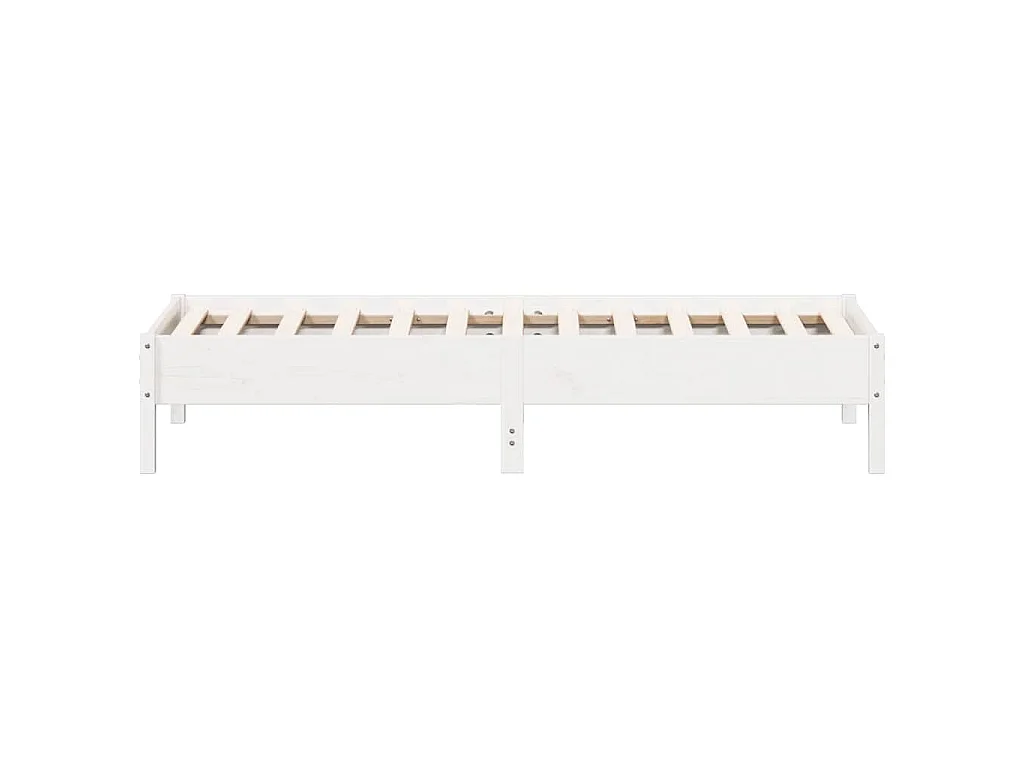 Bedframe zonder matras massief grenenhout wit 75x190 cm