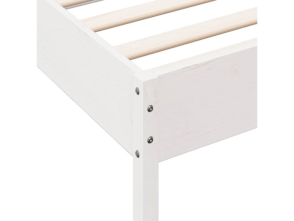 Bedframe zonder matras massief grenenhout wit 75x190 cm
