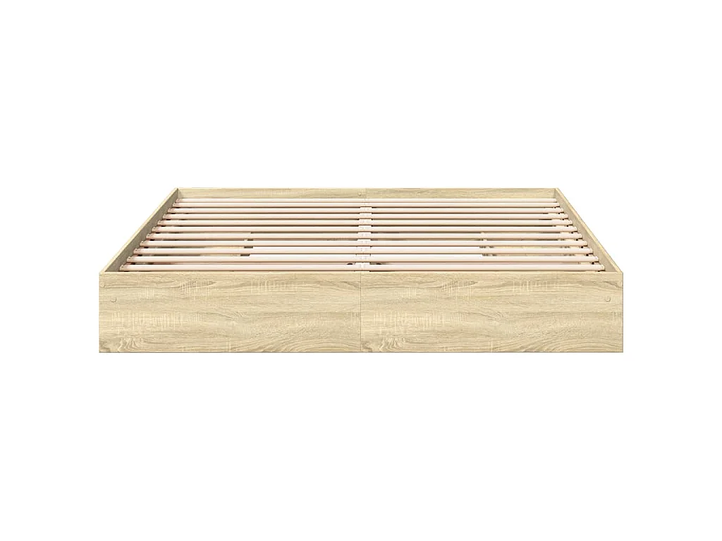 Cadre de lit avec tiroirs sans matelas chêne sonoma 200x200 cm