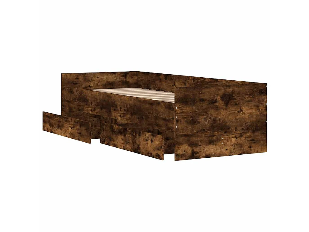 Bettgestell mit Schubladen Räuchereiche 90x190 cm