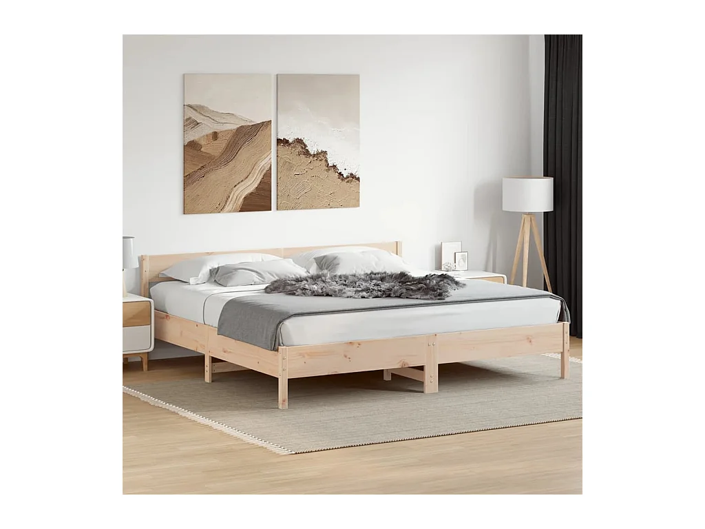 Cadre de lit sans matelas 180x200 cm bois massif de pin
