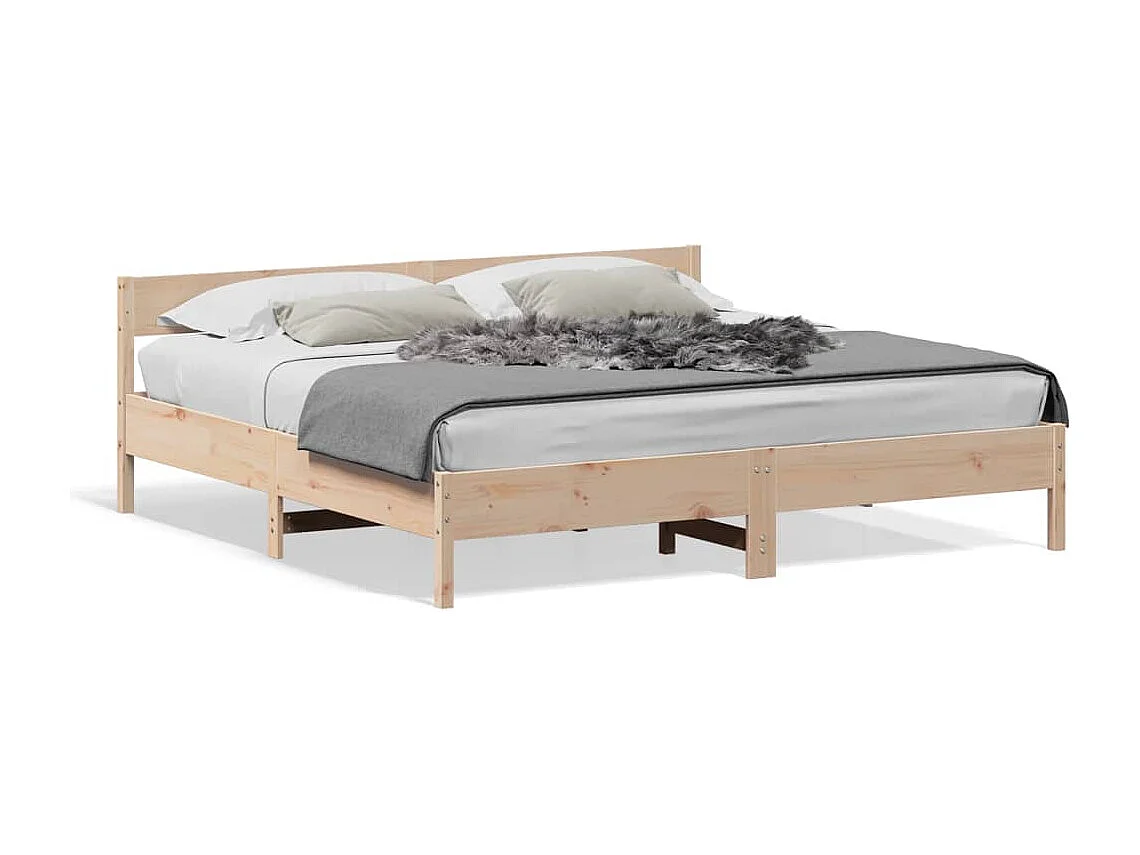Estructura de cama sin colchón madera maciza de pino 180x200 cm