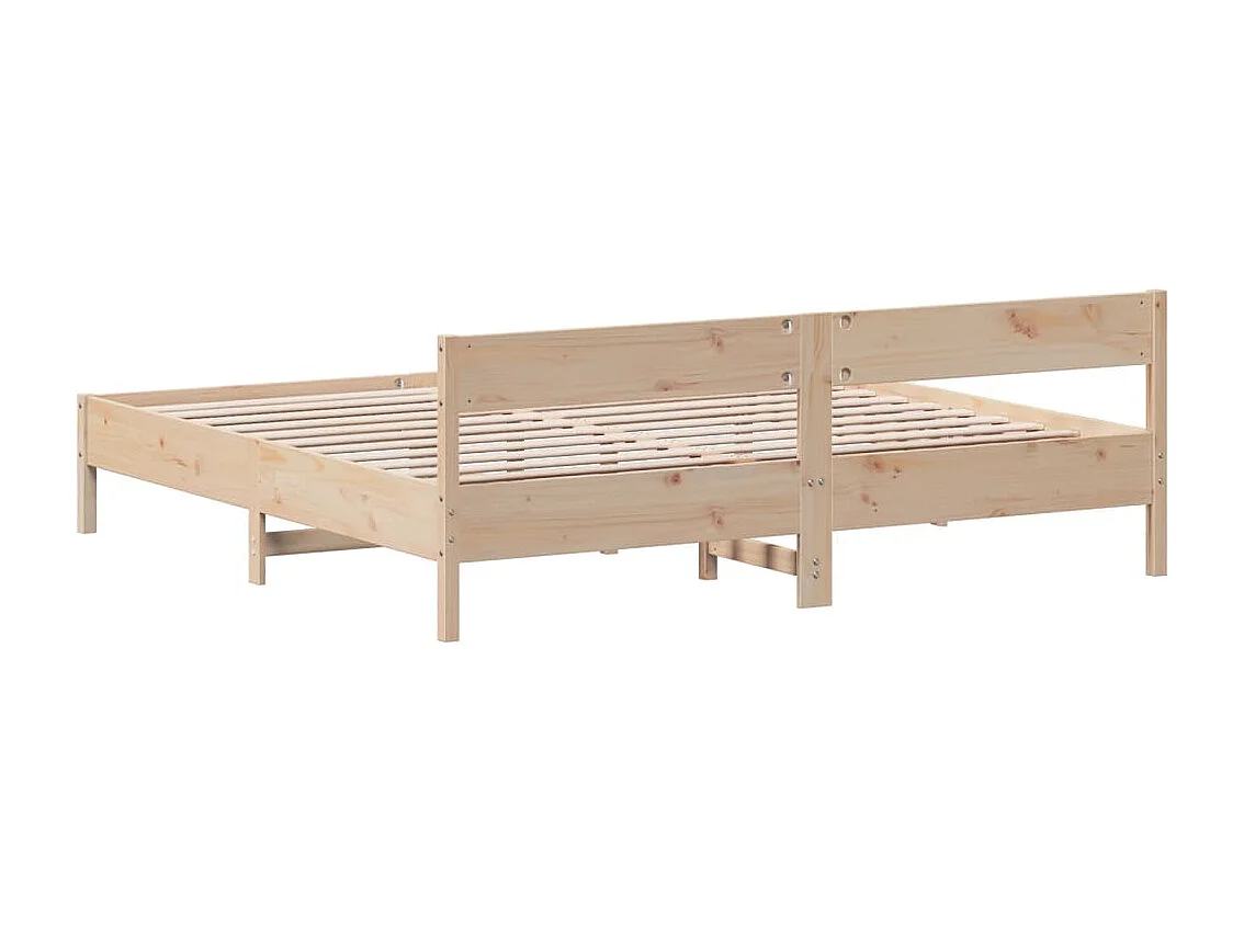 Estructura de cama sin colchón madera maciza de pino 180x200 cm