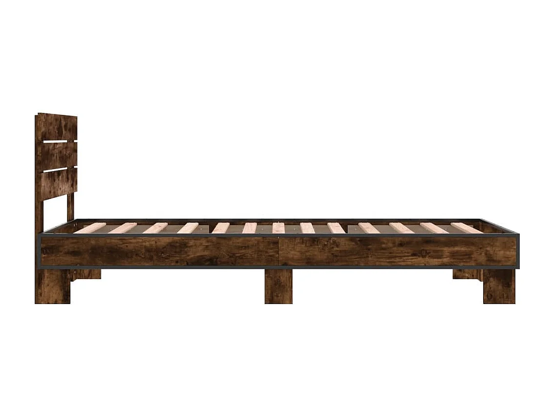 Cadre de lit sans matelas chêne fumé 100x200 cm