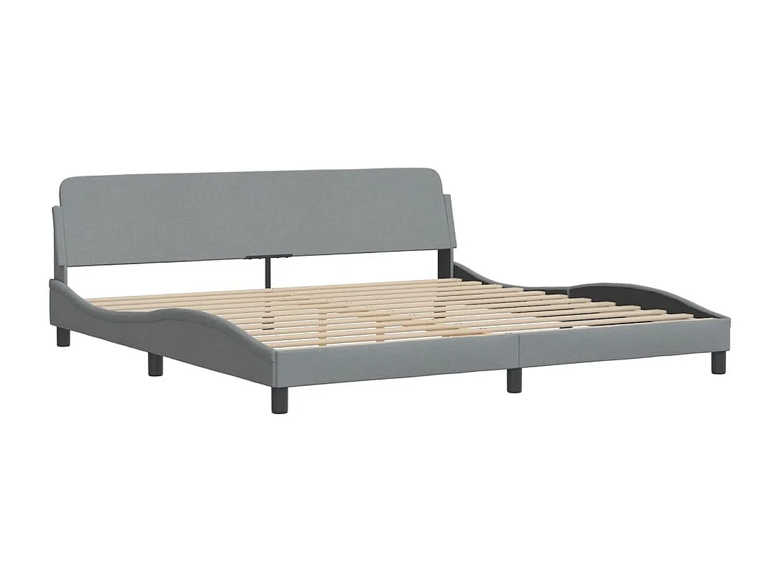 Lit avec matelas Dover gris clair 200x200 cm tissu