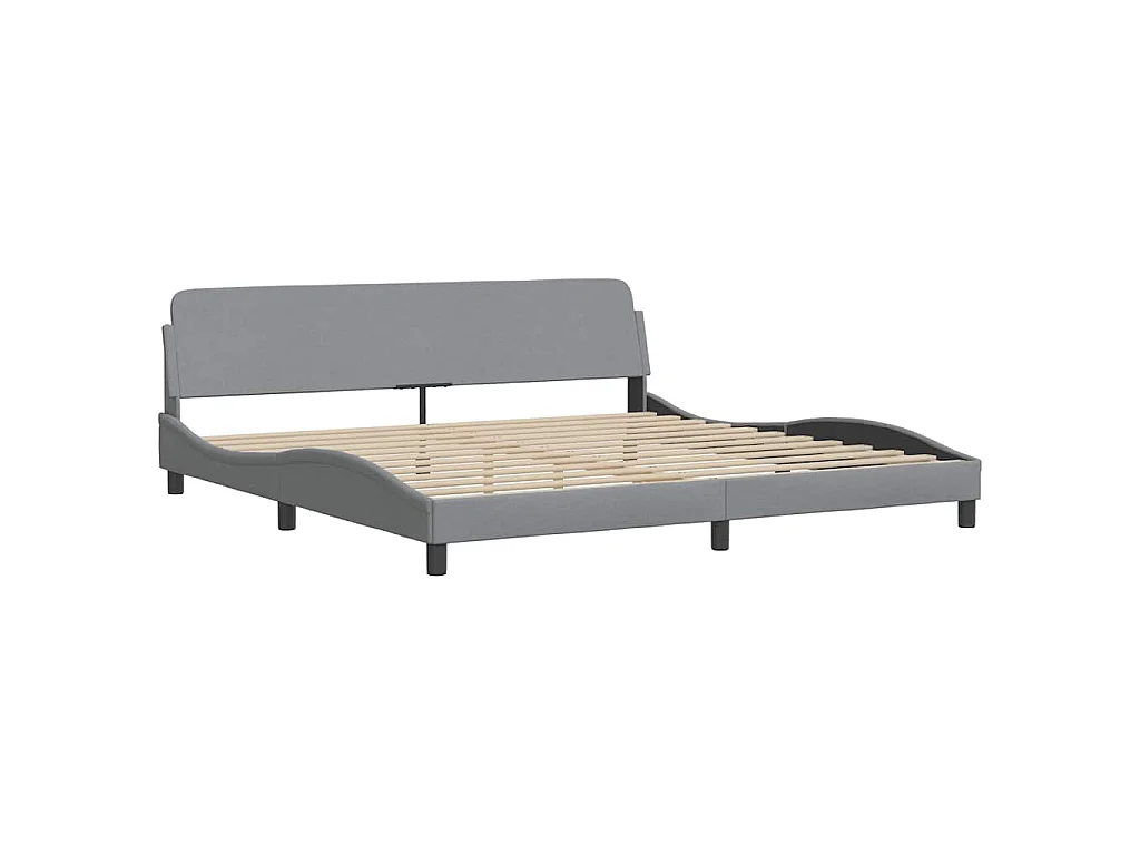 Lit avec matelas Dover gris clair 200x200 cm tissu