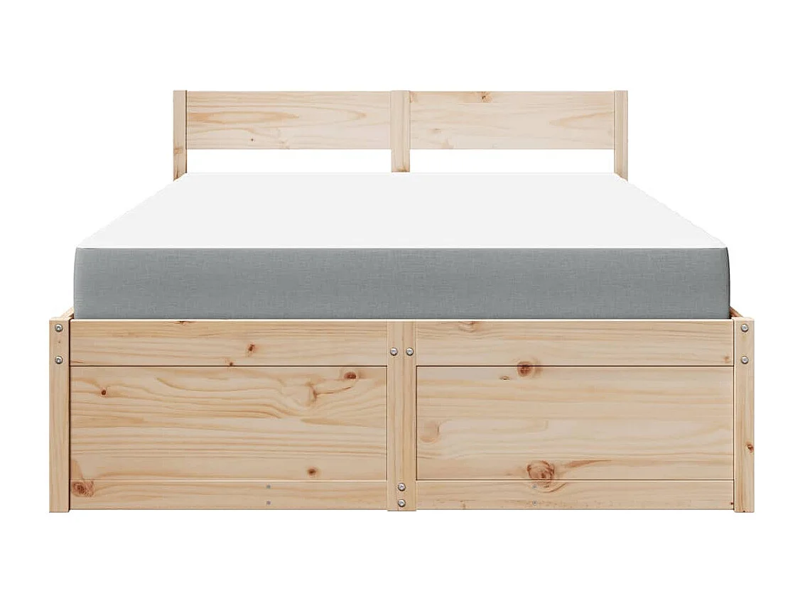 Lit avec tiroirs et matelas 120x190 cm bois massif de pin