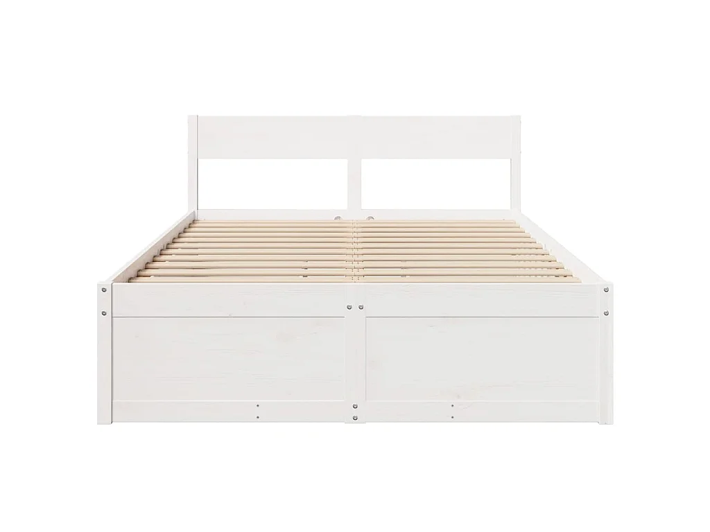 Bedframe zonder matras massief grenenhout wit 140x190 cm