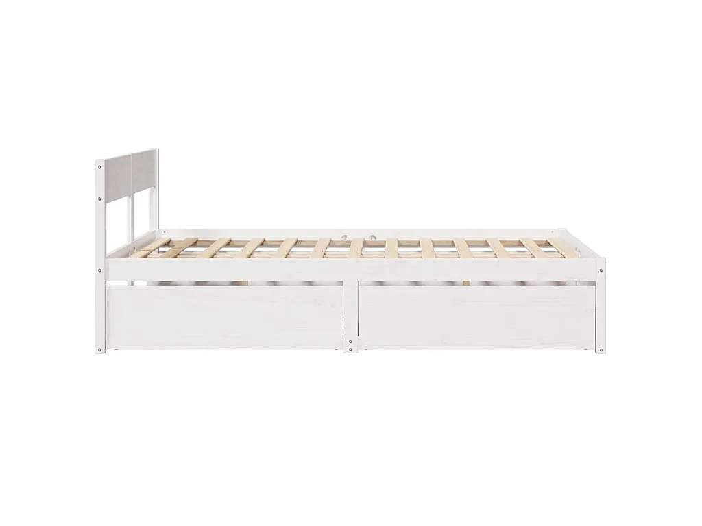 Bedframe zonder matras massief grenenhout wit 140x190 cm