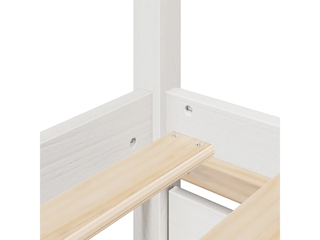 Bedframe zonder matras massief grenenhout wit 140x190 cm