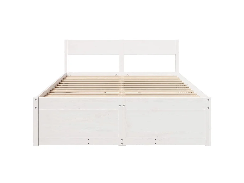 Bedframe zonder matras massief grenenhout wit 140x190 cm