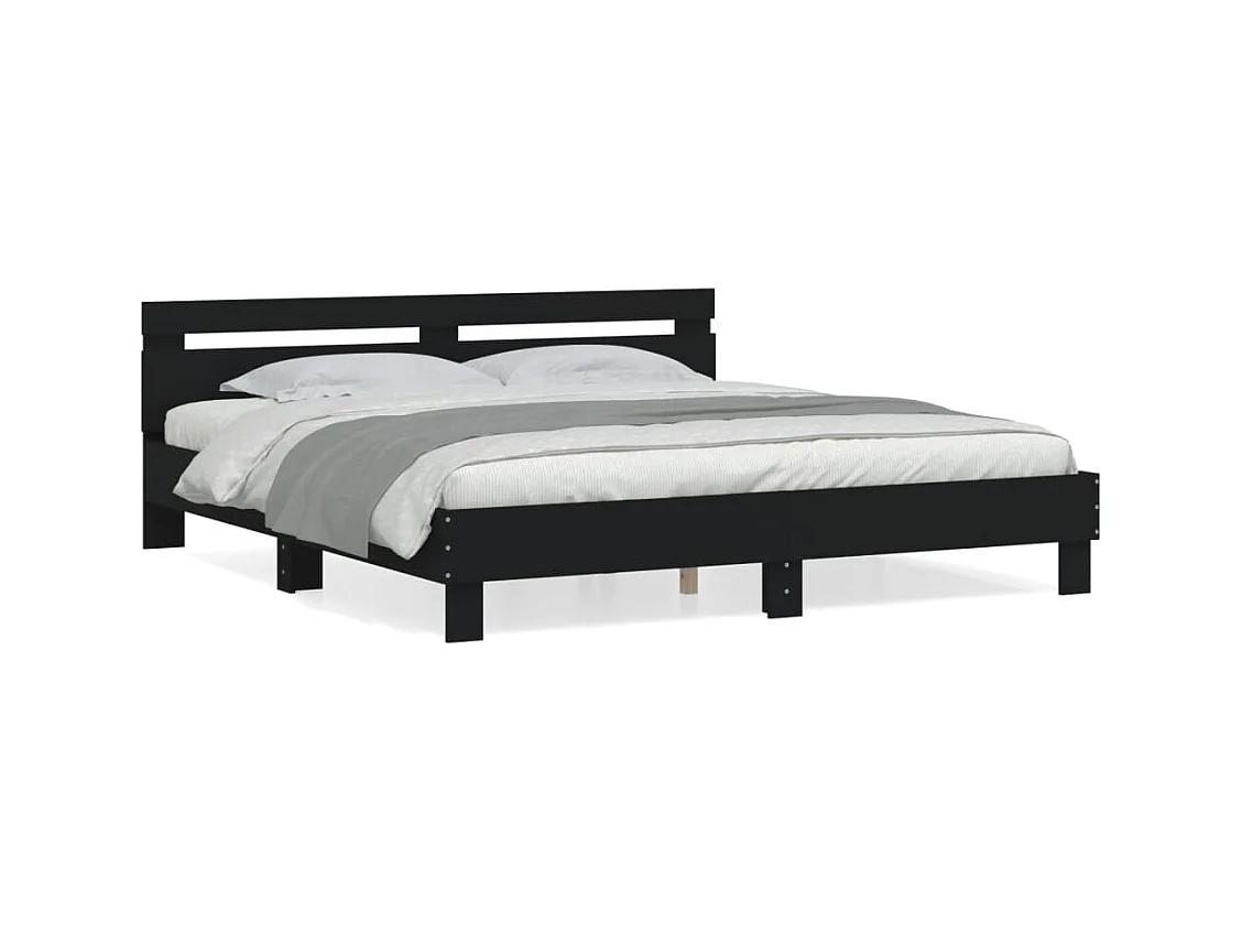Cadre de lit sans matelas noir 180x200 cm