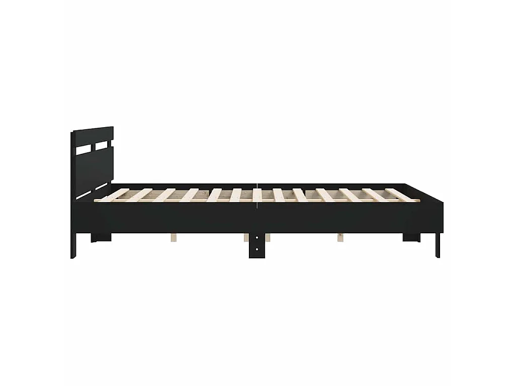 Estrutura cama c/ cabeceira 180x200 cm derivados madeira preto