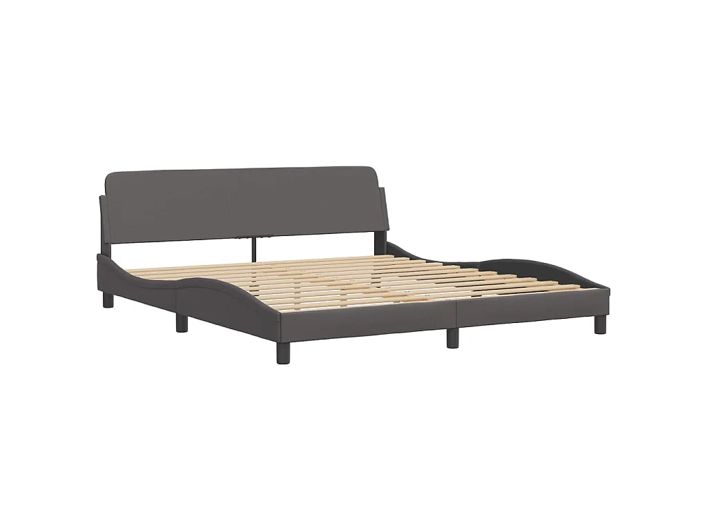 Cadre de lit avec LED sans matelas Zadar gris 180x200 cm