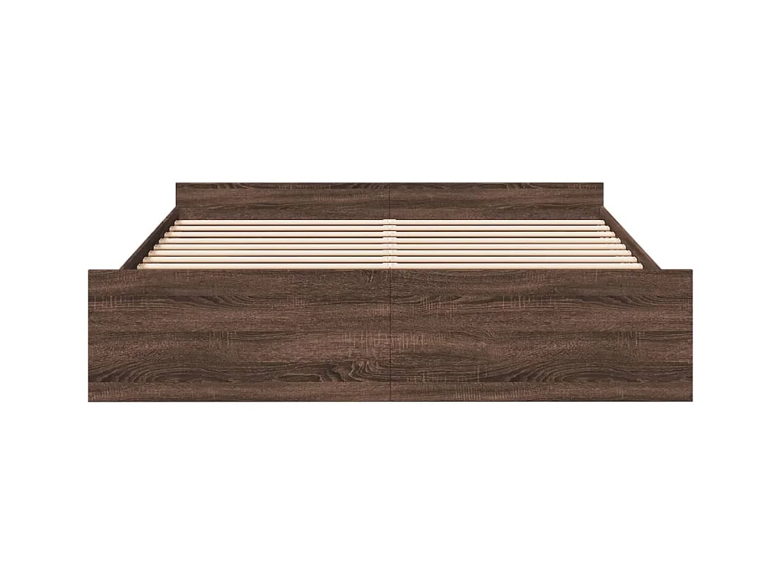 Cadre de lit avec tiroirs sans matelas chêne marron 200x200 cm