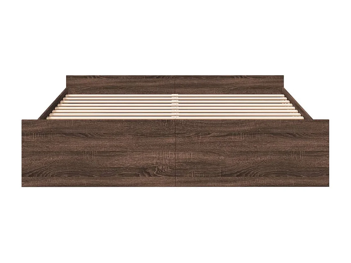 Cadre de lit avec tiroirs sans matelas chêne marron 200x200 cm