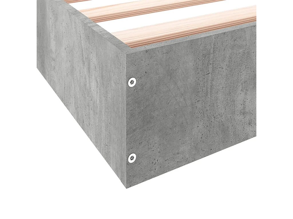 Cadre de lit sans matelas gris béton 90x190 cm