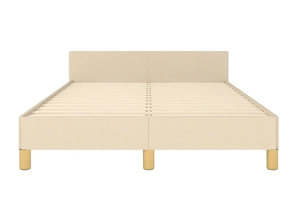Cadre de lit sans matelas crème 120x190 cm tissu