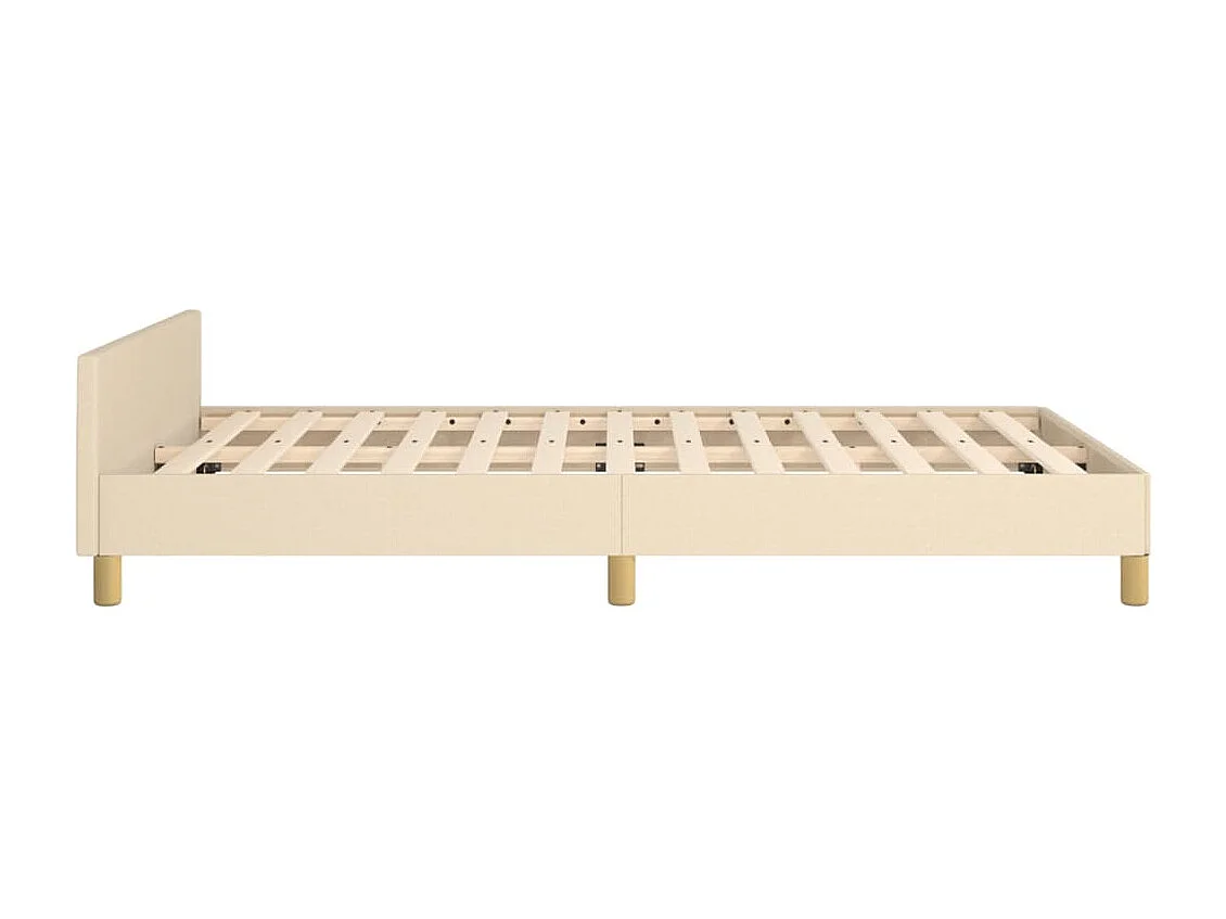 Cadre de lit sans matelas crème 120x190 cm tissu