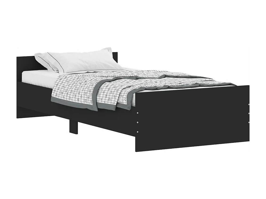 Estrutura de cama 90x190 cm derivados de madeira preto
