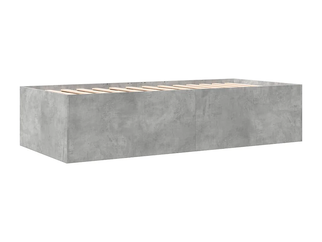 Tagesbett mit Schubladen ohne Matratze Betongrau 90x190 cm