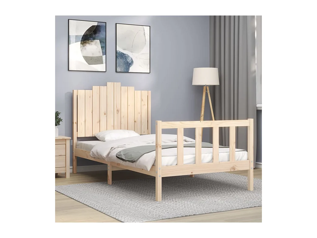 Cadre de lit sans matelas 100x200 cm bois massif de pin