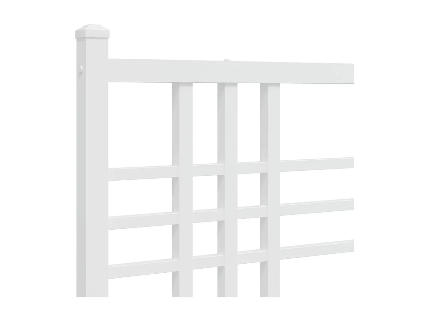Cadre de lit métal sans matelas et pied de lit blanc 120x190 cm