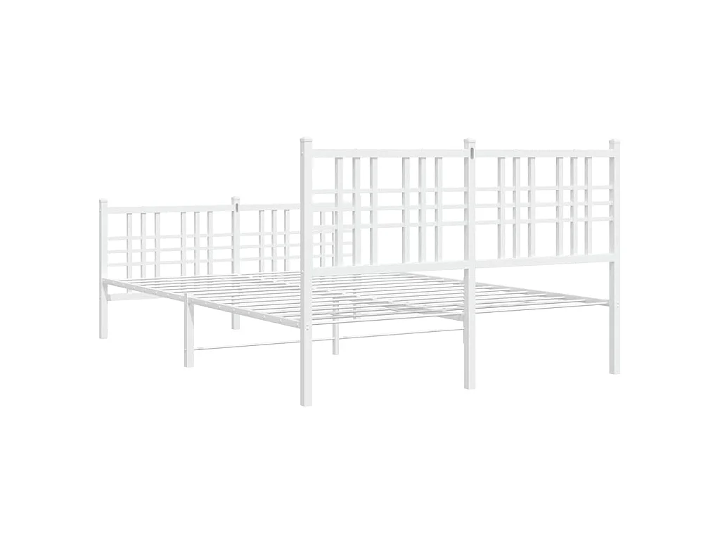 Bedframe met hoofd- en voeteneinde metaal wit 120 x 190 cm