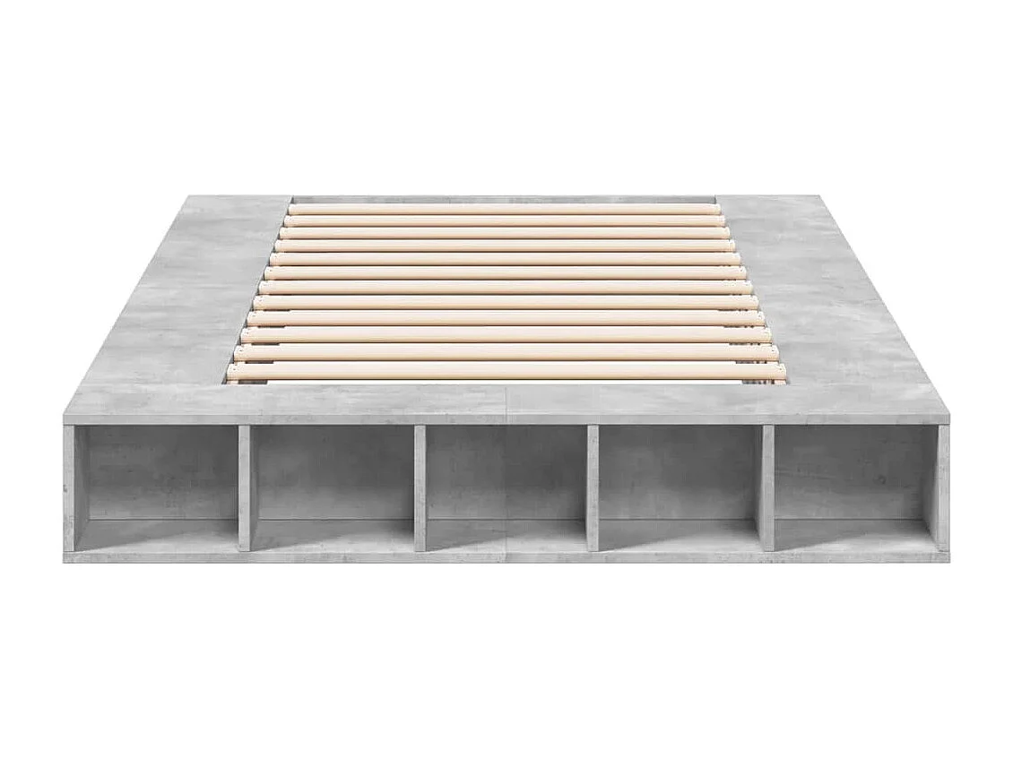 Estrutura de cama 140x190 cm derivados de madeira cinza cimento