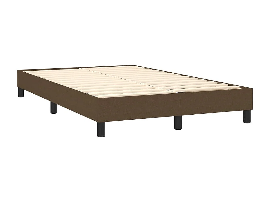 Sommier à lattes de lit matelas et LED marron foncé 120x190 cm