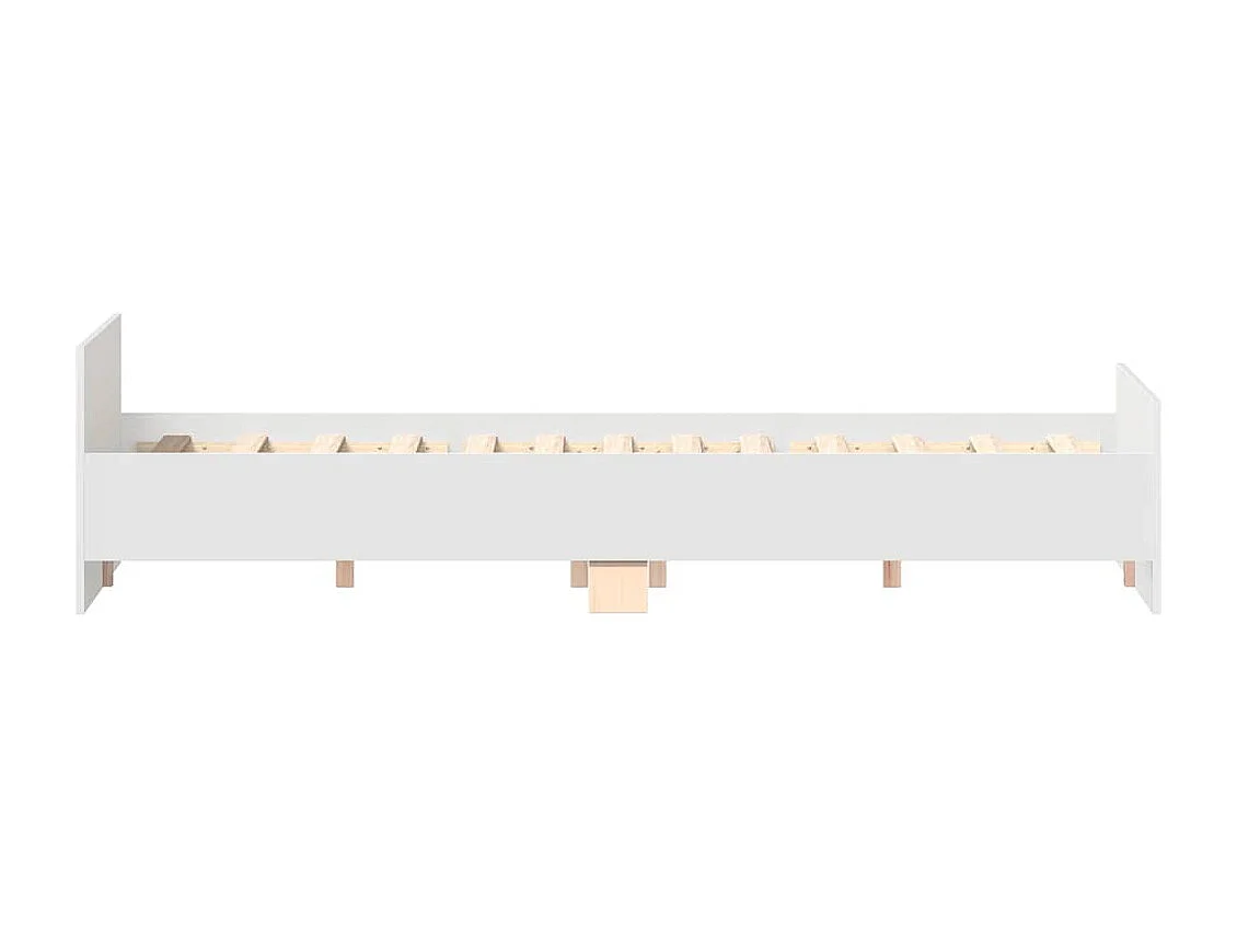 Bedframe met hoofd- en voeteneinde wit 140x190 cm