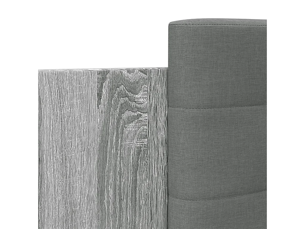 Estructura de cama cabecero luces LED gris Sonoma 160x200 cm
