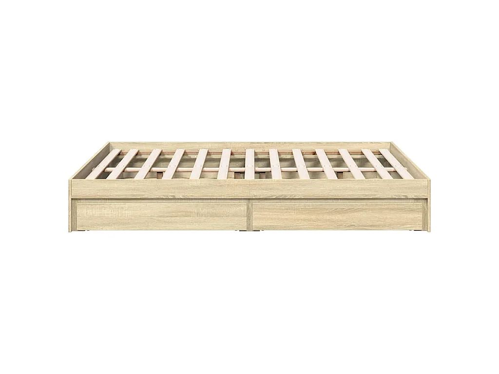 Cadre de lit avec tiroirs sans matelas chêne sonoma 135x190 cm